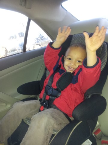 Gio Praising the Lord in the Car